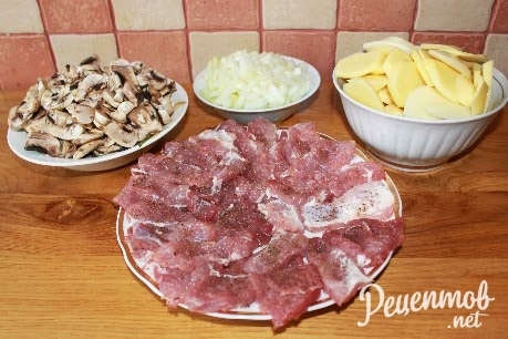 Запеканка картофельная с грибами